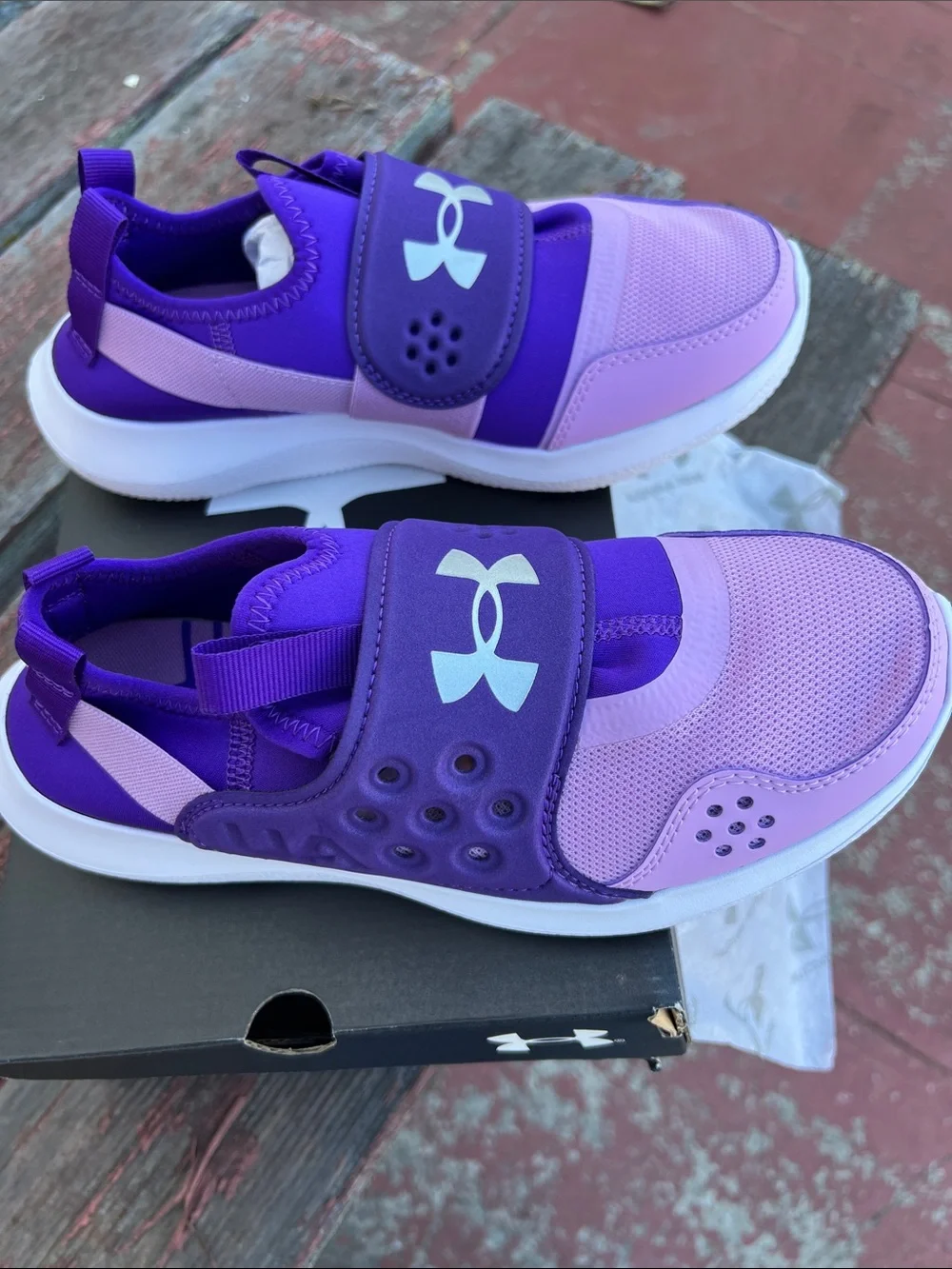 Under Armour Kids Purple & Light Purple Slip-On Athletic Shoes